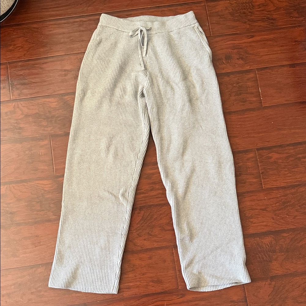 ALO Yoga Domain Rib Knit Gray Sweatpants size M